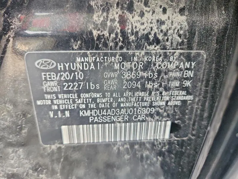 2010 HYUNDAI ELANTRA GLS  