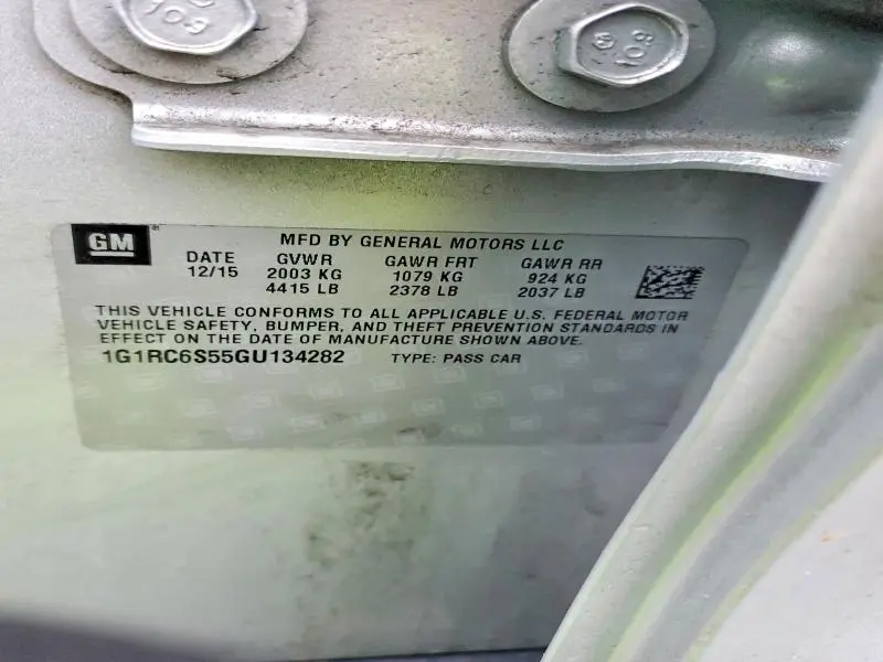 2016 CHEVROLET VOLT LT  