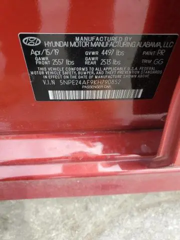 2019 HYUNDAI SONATA SE