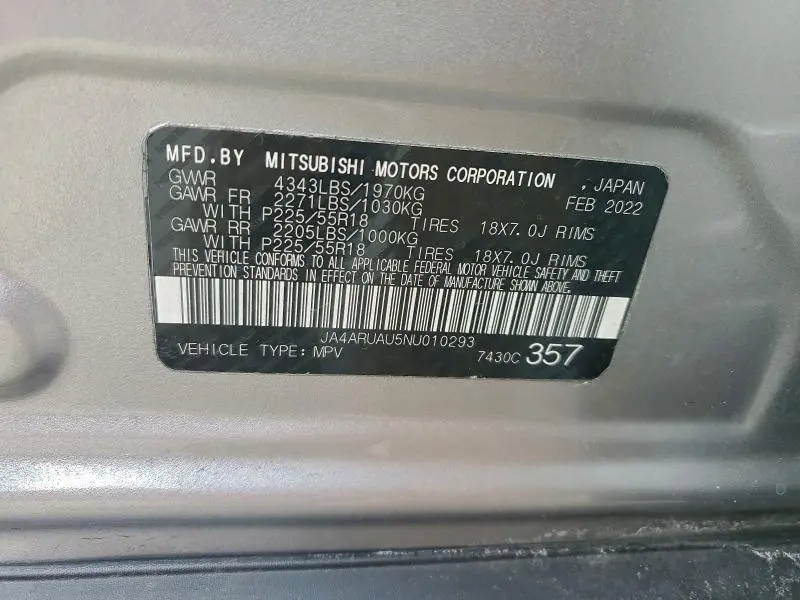 2022 MITSUBISHI OUTLANDER SPORT ES  