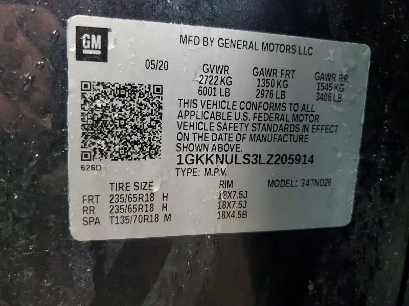 2020 GMC ACADIA SLT  