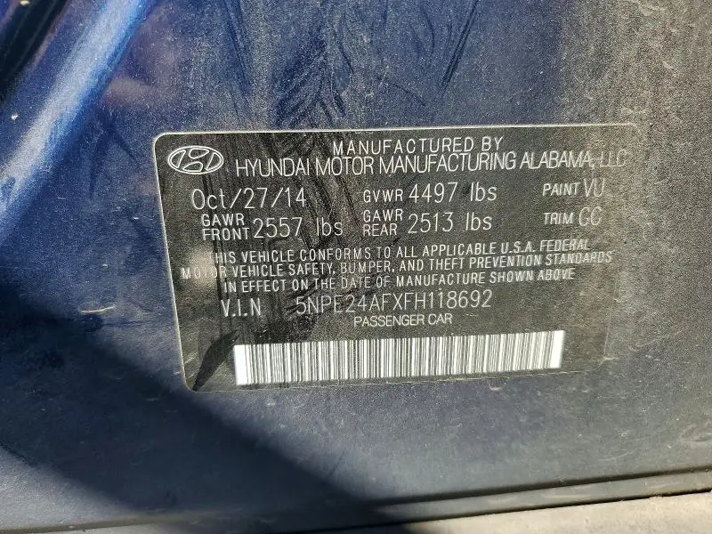 2015 HYUNDAI SONATA SE  