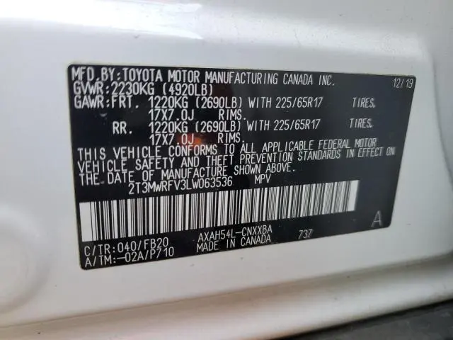 2020 TOYOTA RAV4 LE  