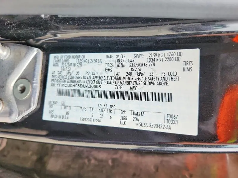 2013 FORD ESCAPE SEL  