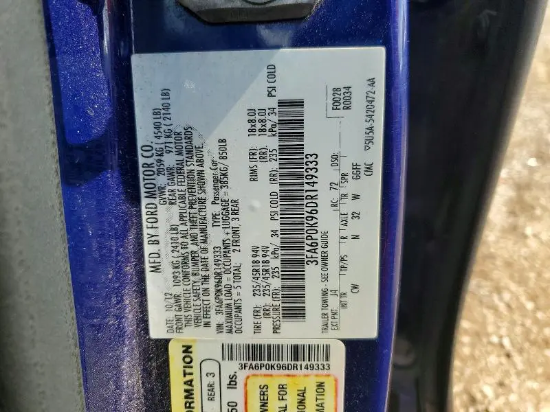 2013 FORD FUSION TITANIUM  
