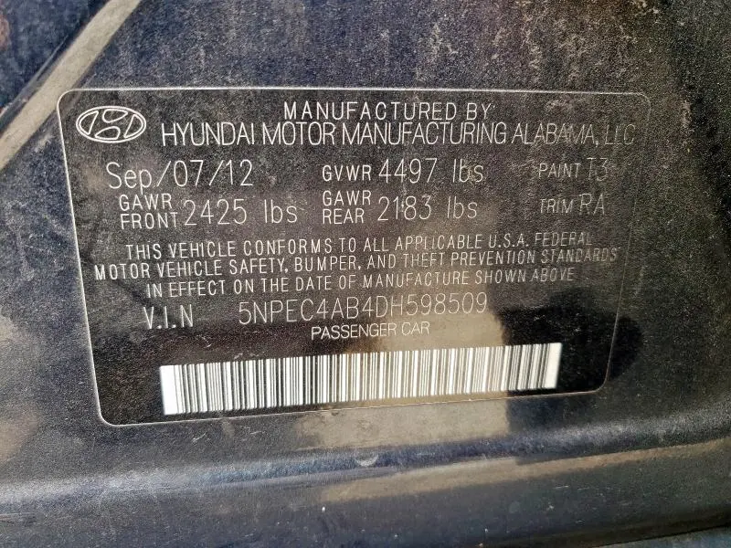 2013 HYUNDAI SONATA SE  