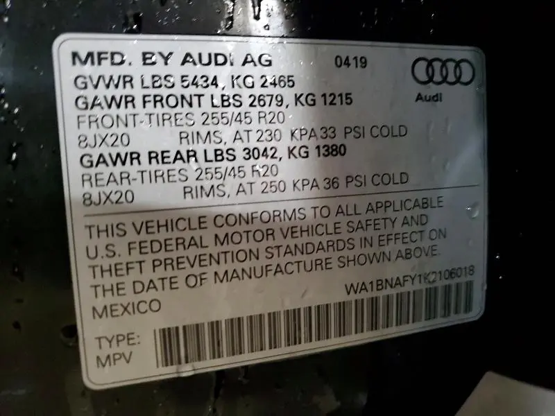 2019 AUDI Q5 PREMIUM PLUS  