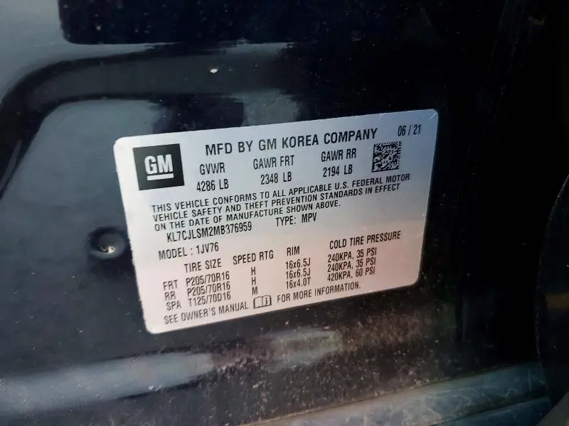 2021 CHEVROLET TRAX 1LT  