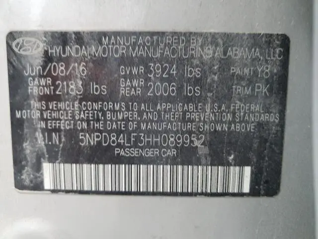 2017 HYUNDAI ELANTRA SE  