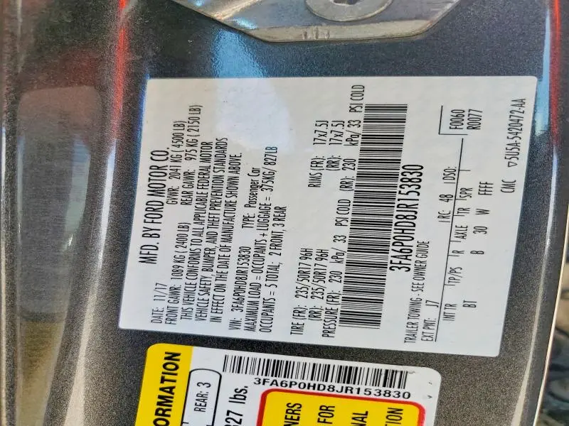 2018 FORD FUSION SE  