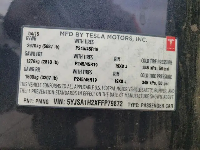 2015 TESLA MODEL S 85D  