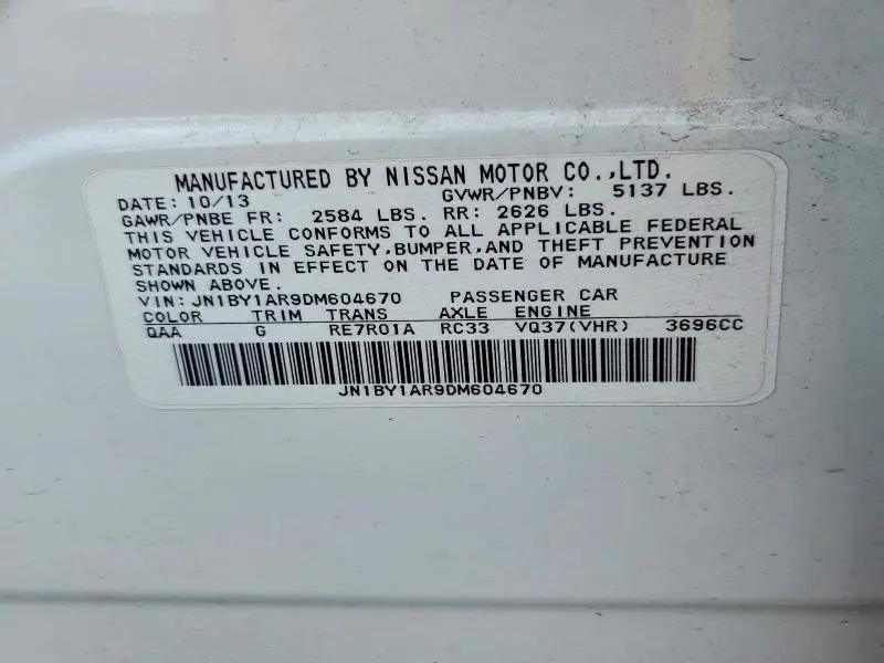 2013 INFINITI M37 X  