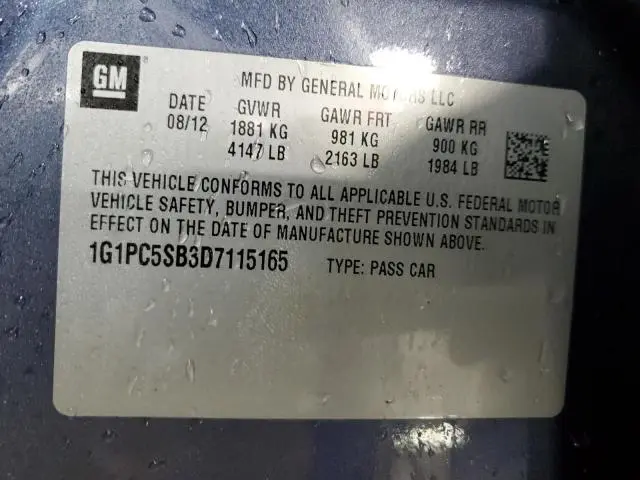 2013 CHEVROLET CRUZE LT  