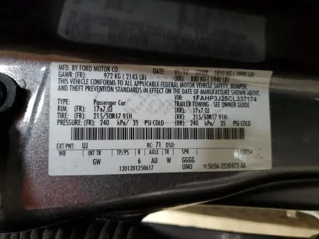 2012 FORD FOCUS TITANIUM  