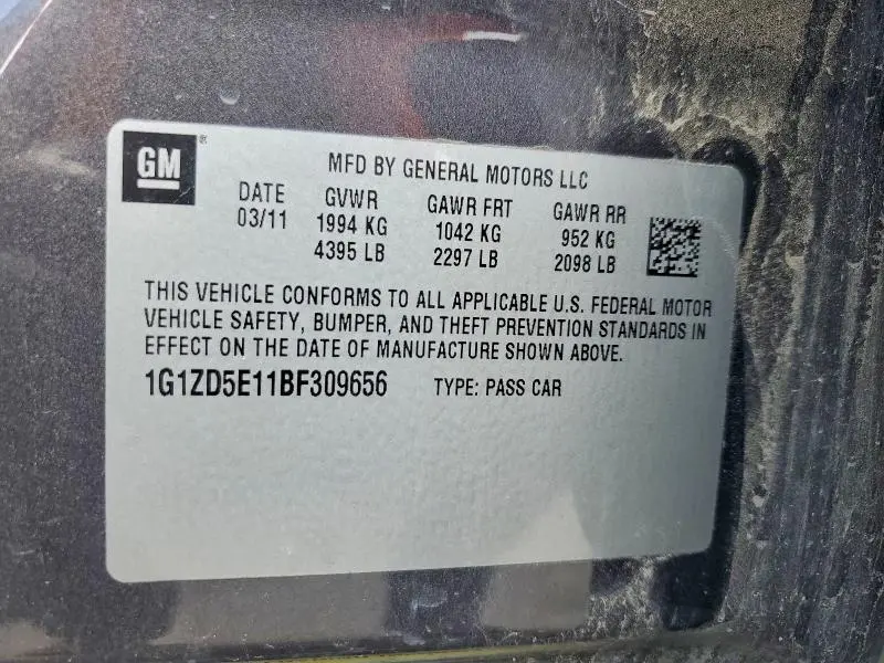 2011 CHEVROLET MALIBU 2LT  