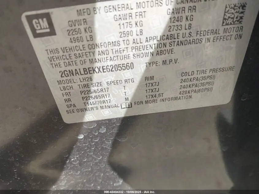 2014 CHEVROLET EQUINOX 1LT