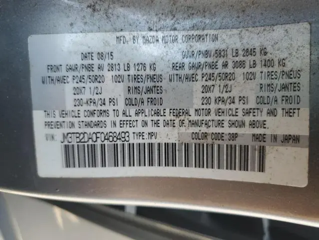 2015 MAZDA CX-9 GRAND TOURING  