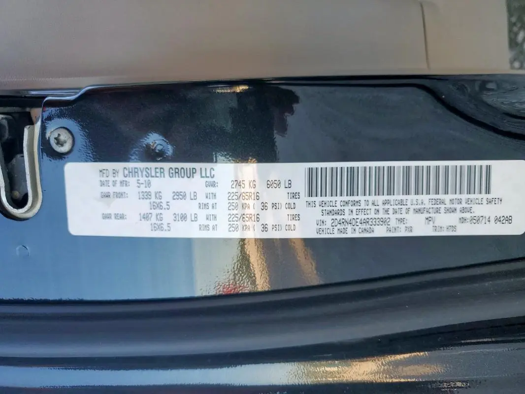 2010 DODGE GRAND CARAVAN SE  