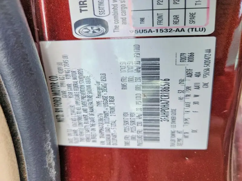 2012 FORD FUSION SE  