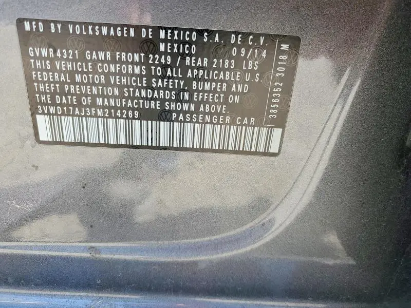 2015 VOLKSWAGEN JETTA SE  