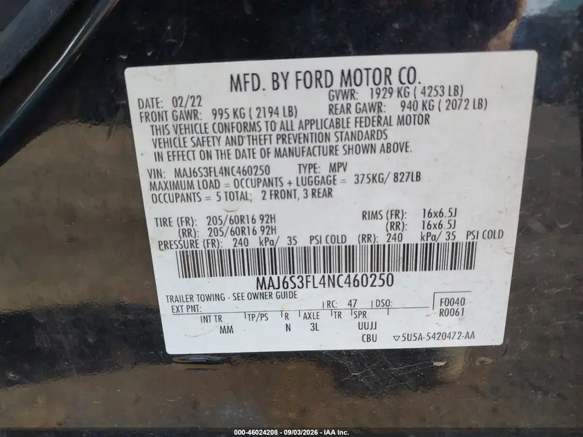 2022 FORD ECOSPORT S