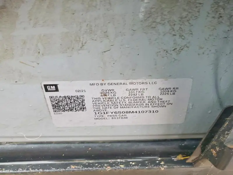 2021 CHEVROLET BOLT EV LT  