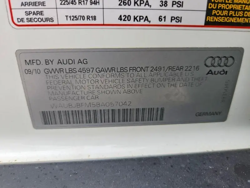 2011 AUDI A3 PREMIUM  