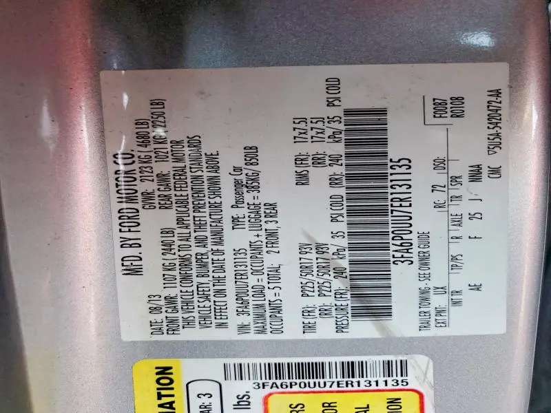 2014 FORD FUSION S HYBRID  