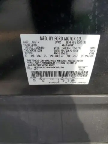 2016 FORD EXPLORER SPORT  