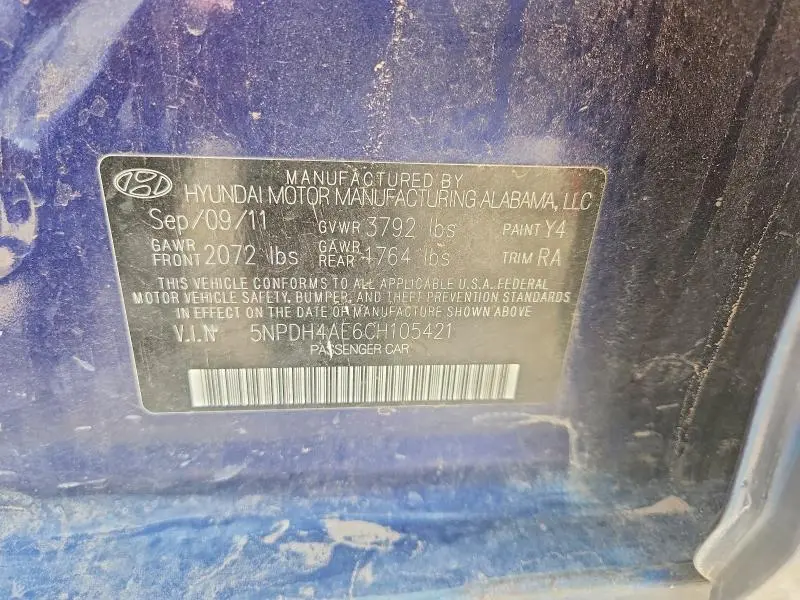 2012 HYUNDAI ELANTRA GLS  