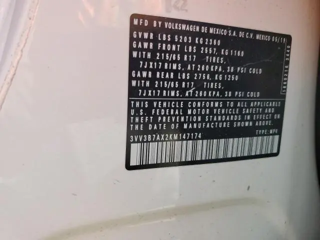 2019 VOLKSWAGEN TIGUAN SE  