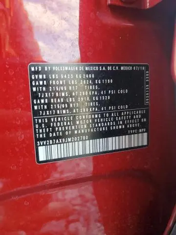 2018 VOLKSWAGEN TIGUAN SE  