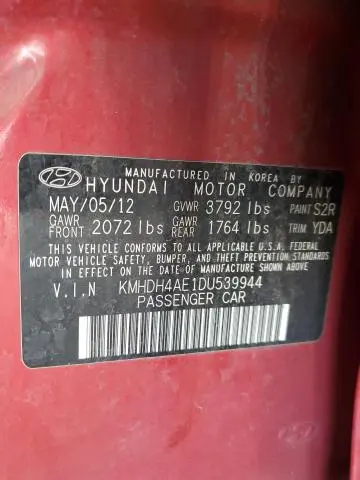 2013 HYUNDAI ELANTRA GLS  
