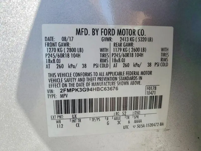 2017 FORD EDGE SE  