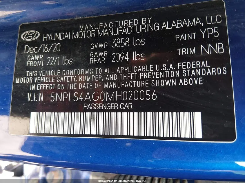 2021 HYUNDAI ELANTRA SEL