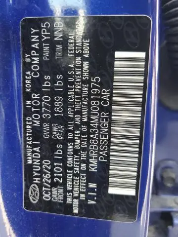 2021 HYUNDAI VENUE SE  