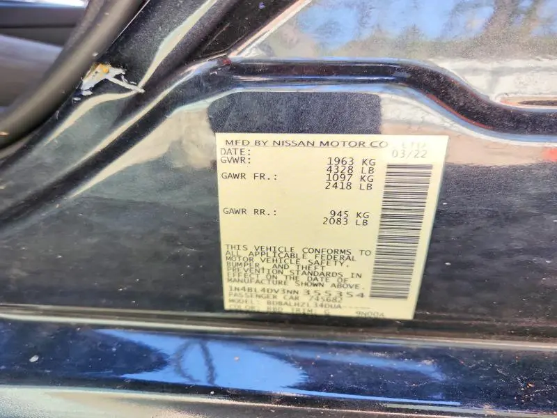2022 NISSAN ALTIMA 2.5 SV  