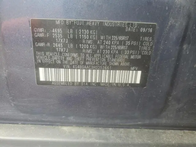 2017 SUBARU OUTBACK 2.5I  