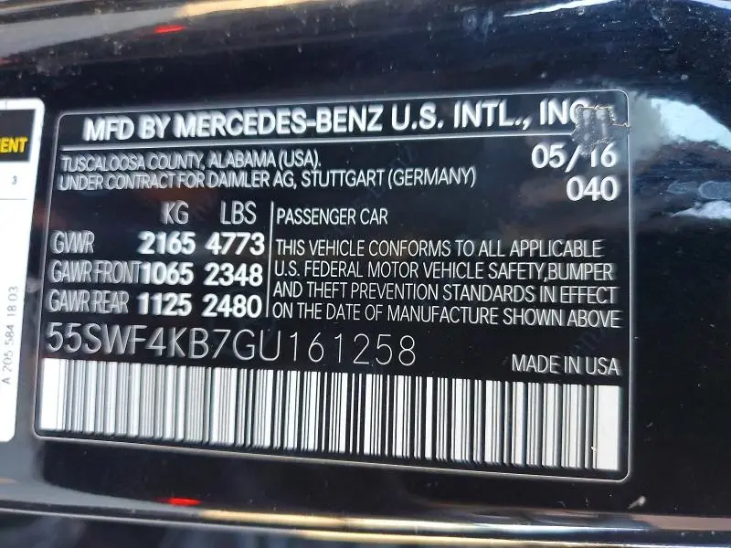 2016 MERCEDES-BENZ C 300 4MATIC  