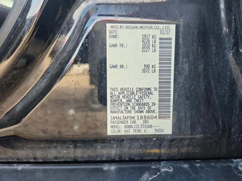 2017 NISSAN ALTIMA 2.5 SV  