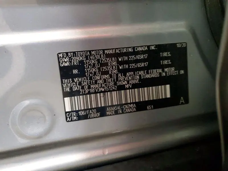 2021 TOYOTA RAV4   