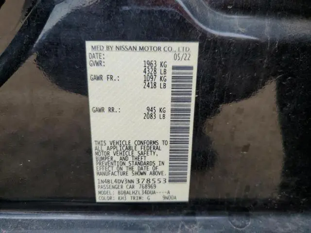 2022 NISSAN ALTIMA SV