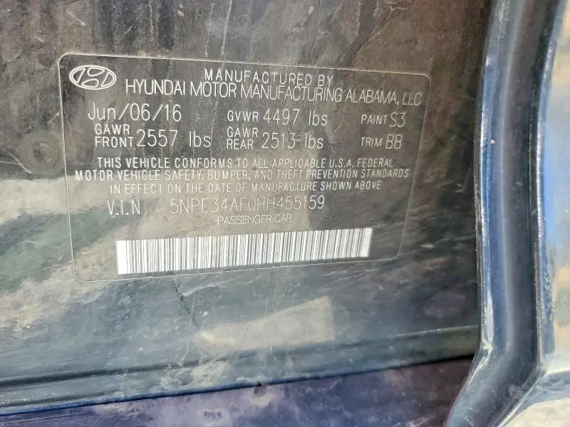 2017 HYUNDAI SONATA LIMITED  