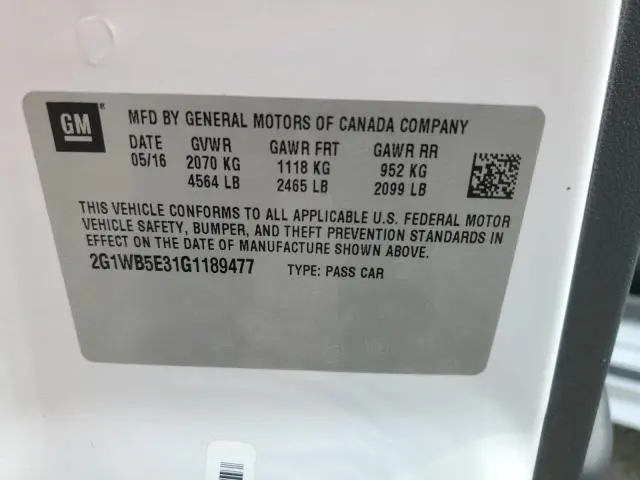 2016 CHEVROLET IMPALA LIMITED LT  