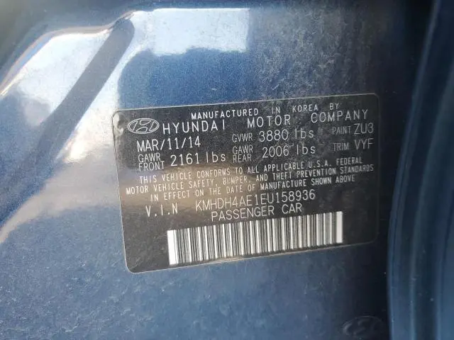 2014 HYUNDAI ELANTRA SE  