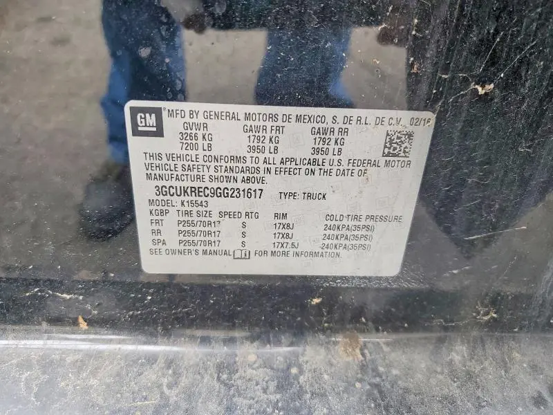 2016 CHEVROLET SILVERADO K1500 LT  