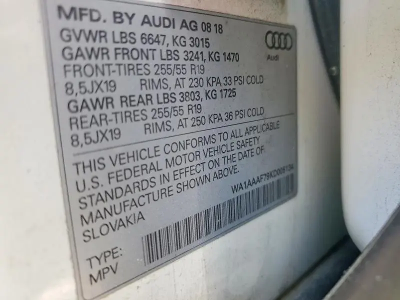 2019 AUDI Q7 PREMIUM  