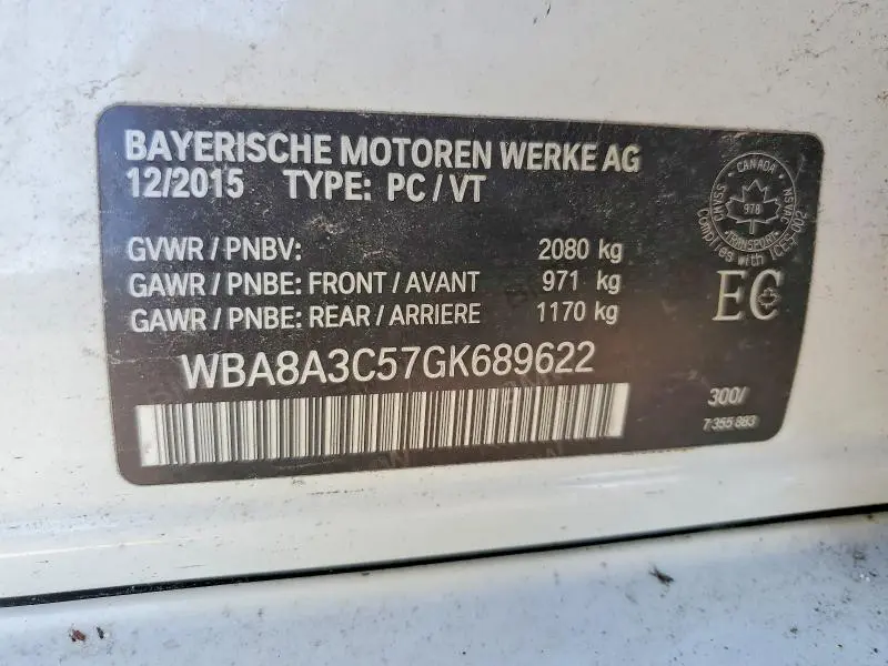 2016 BMW 320 XI  
