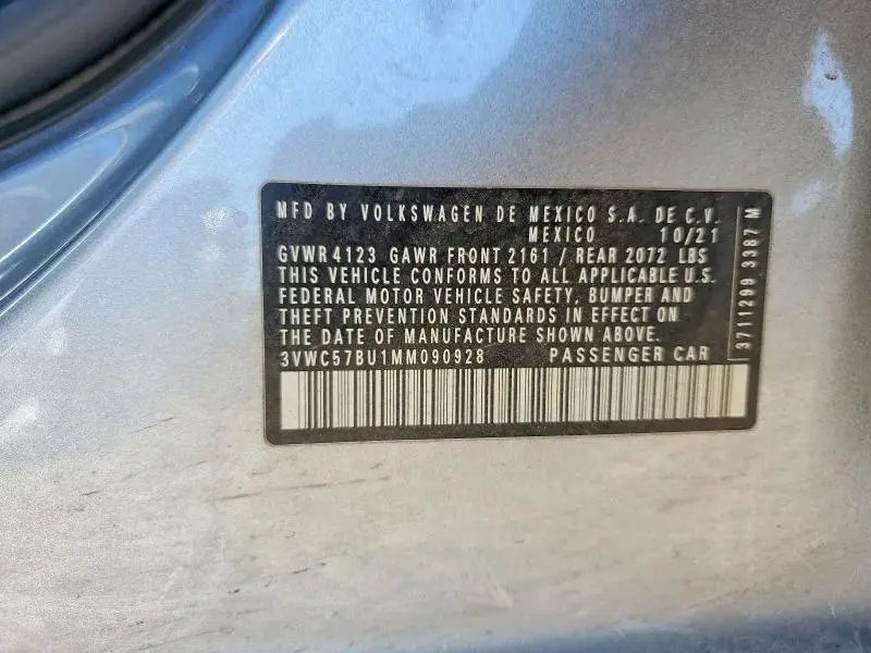 2021 VOLKSWAGEN JETTA S  