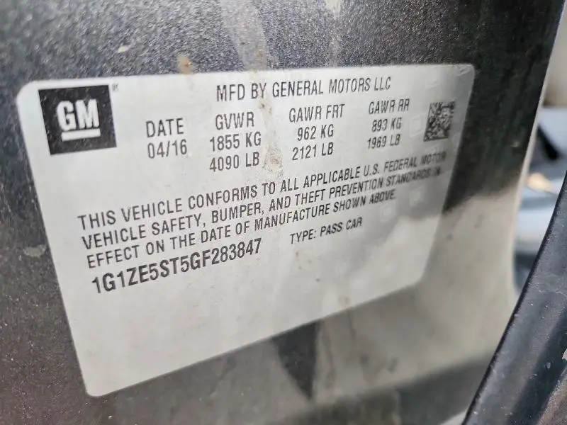 2016 CHEVROLET MALIBU LT  